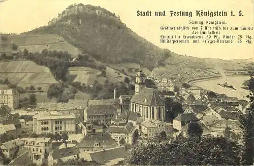 AK - Stadt und Festung Königstein i. S. Gasthaus zum Amtshof