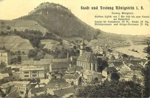 AK Stadt und Festung Königstein i. S. Gasthaus zum Amtshof