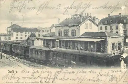 AK - Oerlikon Bahnhof versandt 1906