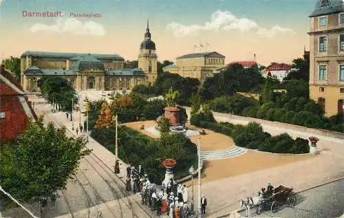AK - Darmstadt Paradeplatz Feldpost versandt 1917