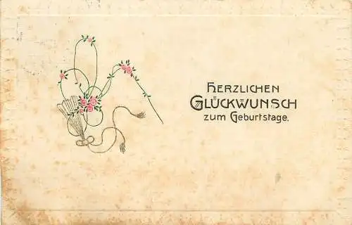 AK - Herzlichen Glückwunsch zum Geburtstage versandt 1914