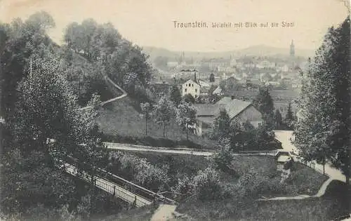 AK - Traustein Weinleit mit Blick auf die Stadt nicht versandt