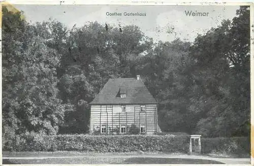 AK - Weimar Goethes Gartenhaus Feldpost versandt 1939