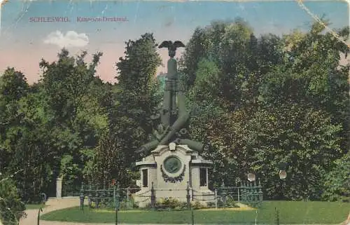 AK - Schleswig Kanonen Denkmal Feldpost versandt 1917