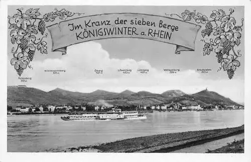 Ak, Königswinter a. Rhein, Im Kranz der sieben Berge
