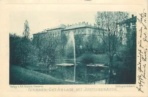 AK - Giessen Ostanlage mit Justizgebäude versandt 1899