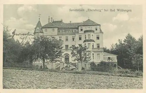 AK - Sanatorium "Ebersberg"  bei Bad Wildungen versandt 1930