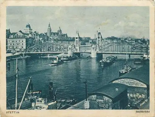 AK - Stettin Baumbrücke versandt 1942