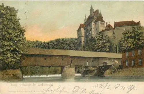 AK Litho, Burg Kriebstein im Zschopautal