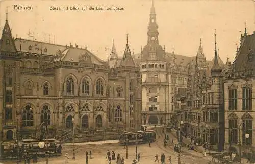 AK, Bremen, Börse mit Blick auf die Baumwollbörse, versandt