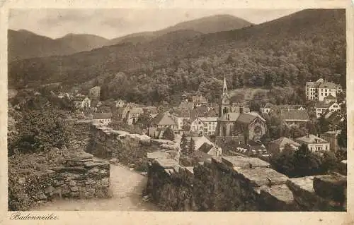 AK Badenweiler, Totalansicht mit Kirche, versandt