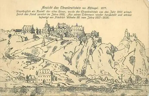 AK - Ansicht des Ehrenbreitstein von Höfnagel 1577 nicht versandt
