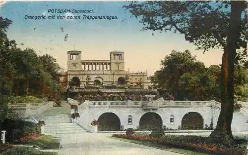 AK - Potsdam Sanssouci Orangerie mit den neuen Treppenanlagen