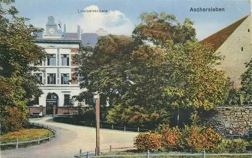 AK Aschersleben Louisenschule Litho nicht versandt