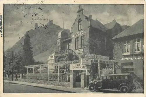 AK - Schönburg Pension und Ruine versandt 1955