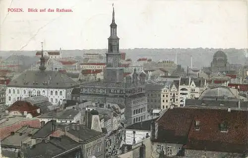 AK Posen Blick auf das Rathaus versandt 1912