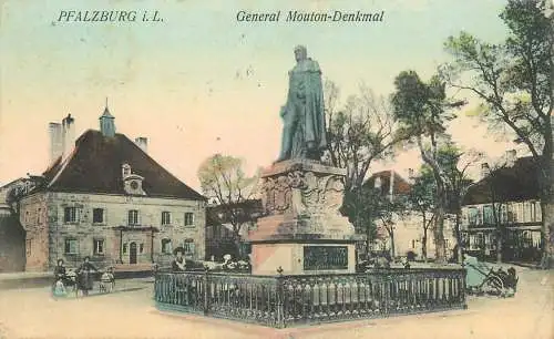 AK Pfalzburg i. L. General Mouton-Denkmal versandt 1911