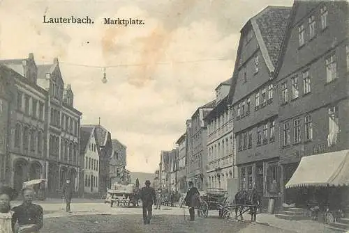 AK - Lauterbach Marktplatz Pferdekutschen versandt