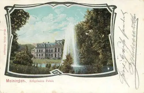 AK Meiningen Erbprinzen Palais versandt 1903