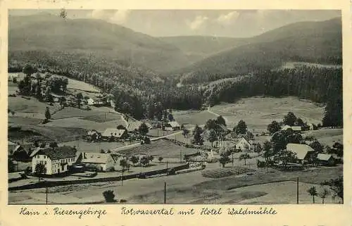 AK Hain im Riesengebirge Rotwassertal mit Hotel Waldmühle