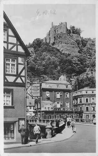 AK Oberstein a. d. Nahe mit Burg versandt 1942 Feldpost