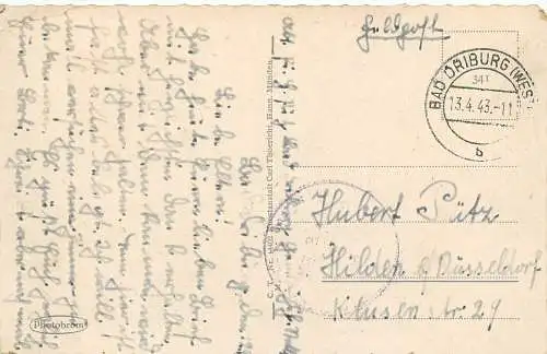 Ansichtskarte Bad Driburg Genesungsheim Stellberg Feldpost versandt 1943