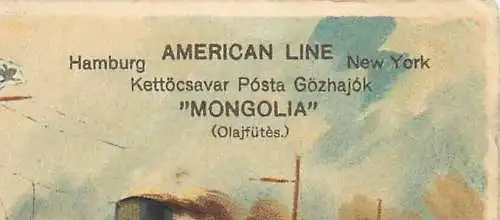 Ansichtskarte Dampfschiff Hamburg American Line New York Mongolia nicht versandt