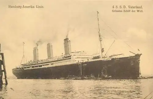 Ansichtskarte Hamburg-Amerika Linie mit Details zum Schiff nicht versandt