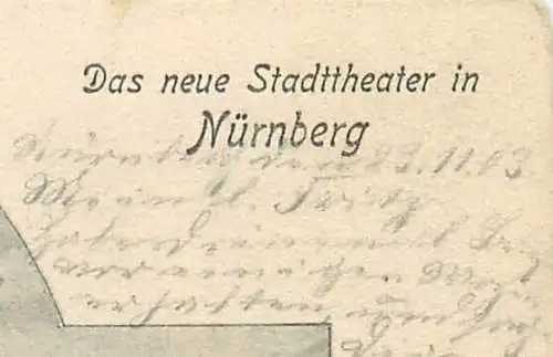 Ansichtskarte Nürnberg Stadttheater versandt