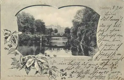 Ansichtskarte Hamburg Botanischer Garten versandt 1901
