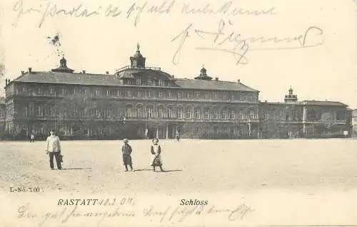 Ansichtskarte Rastatt Schloss versandt 1907