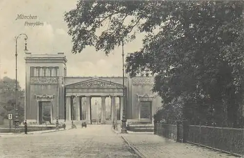 Ansichtskarte München Propyläen versandt 1910