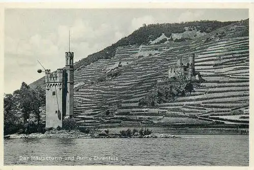 Ansichtskarte Mäuseturm und Ruine Ehrenfels versandt