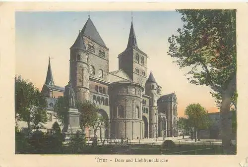 Ansichtskarte Trier Dom und Liebfrauenkirche Feldpost versandt 1915