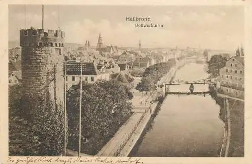 Ansichtskarte Heilbronn Bollwerkturm Feldpost 1917