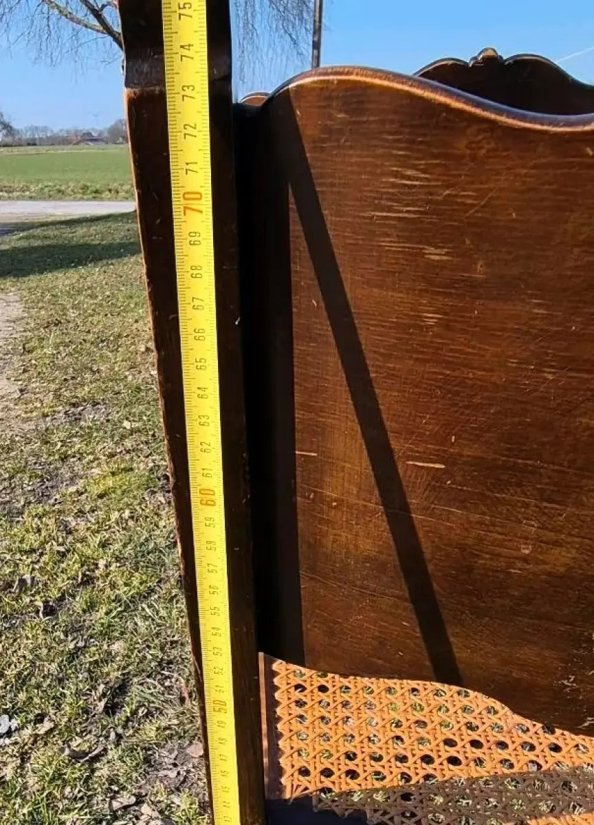 VINTAGE * Holzstühle mit Armlehne, gewebte Sitzfläche 10