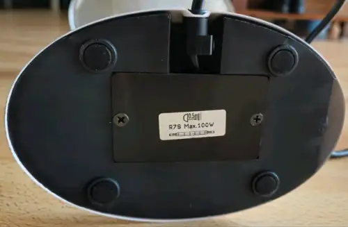 Vintage - ovale Tischlampe, Metall, weiß, Hallogenleuchtmittel