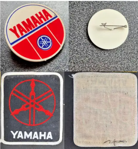 Yamaha Patch + Anstecknadel Set – Vintage Look – Motorrad / Racing
