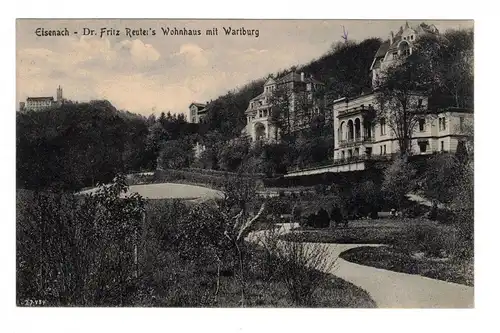 [Ansichtskarte] Eisenach - Dr. Fritz Reuter`s Wohnhaus mit Wartburg. 