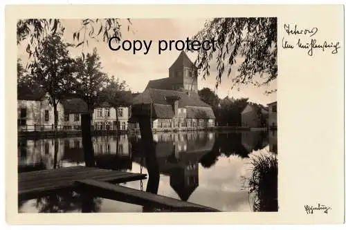 [Echtfotokarte schwarz/weiß] Teterow  Am Mühlenteich    1931         Signatur Eschenburg. 