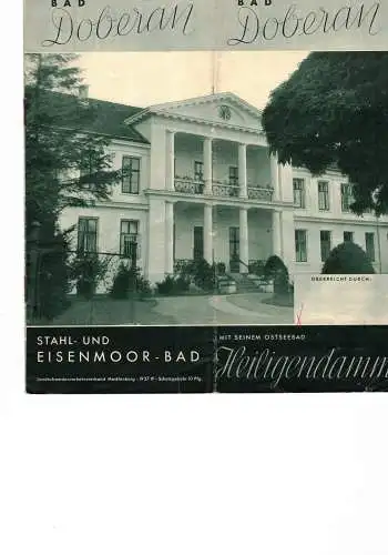 Landesfremdenverkehrsverband Mecklenburg: Bad Doberan 1937 , Stahl- und Eisenmoorbad, mit seinem Ostseebad Heiligendamm. 
