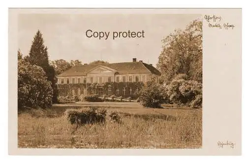 [Echtfotokarte schwarz/weiß] Schloss Schorssow  1931  Mecklenburg. Schweiz               Signatur : Eschenburg. 