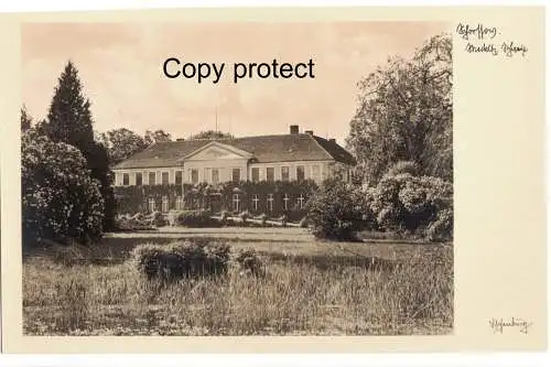 [Echtfotokarte schwarz/weiß] Schloss Schorssow  1931  Mecklenburg. Schweiz               Signatur : Eschenburg. 