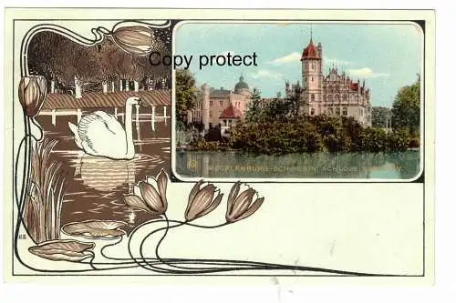 [Vorläufer - Correspondenzkarten mit keinen oder nur kleinen Bildaufdrucken] RM  Mecklenburg-Schwerin : Schloss Basedow. 