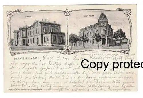 [Ansichtskarte] Stavenhagen     Bahnhof      Kaiserl. Postamt. 