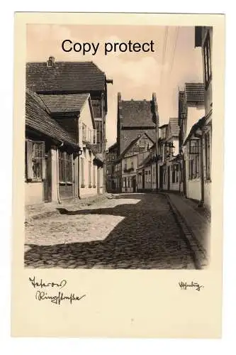 [Echtfotokarte schwarz/weiß] Teterow   Ringstraße   1932         Signatur Eschenburg. 