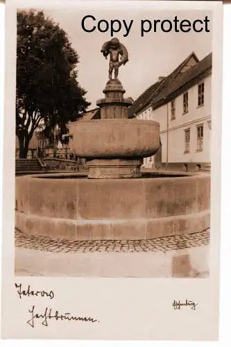 [Echtfotokarte schwarz/weiß] Teterow Hechtbrunnen           Signatur Eschenburg. 