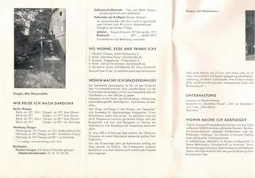 Städtisches Verkehrsamt Dargun 1936: Dargun in Mecklenburg     Schloß und Kloster     Luftkurort-Sommerfrische. 