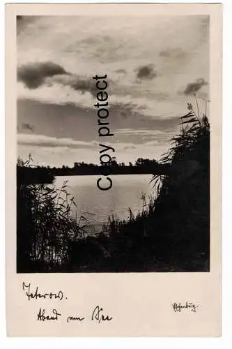 [Echtfotokarte schwarz/weiß] Teterow  Abend am See           Signatur Eschenburg. 