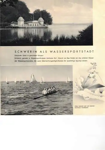 Schwerin in Mecklenburg , Frendenverkehrsprospekt  von ca. 1936. 